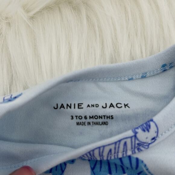 Janie and Jack Tiger Print One Piece - Blue - 3-6 Months - New with tags - Picture 3 of 6